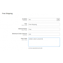 Free Shipping as per post code - Magento 2