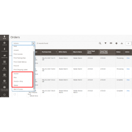 Magento 2 mass order action