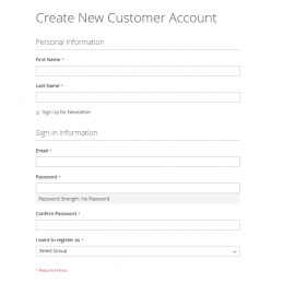 Magento 2 customer group register