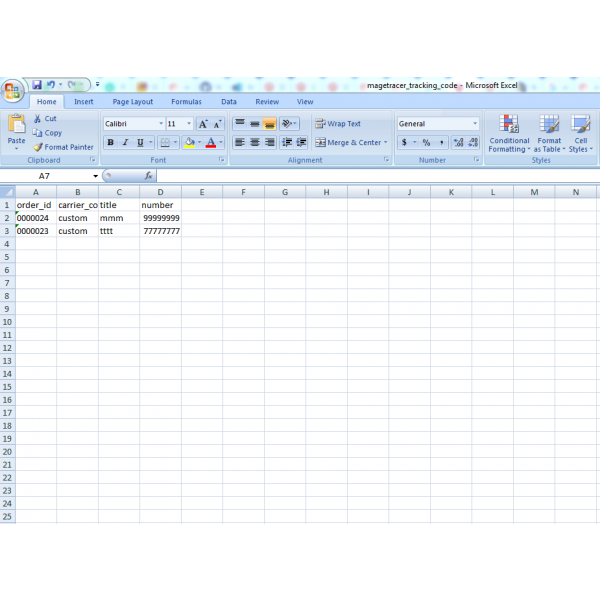Tracking code csv
